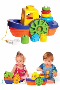 Brinquedo Educativo Barco Didático com Blocos