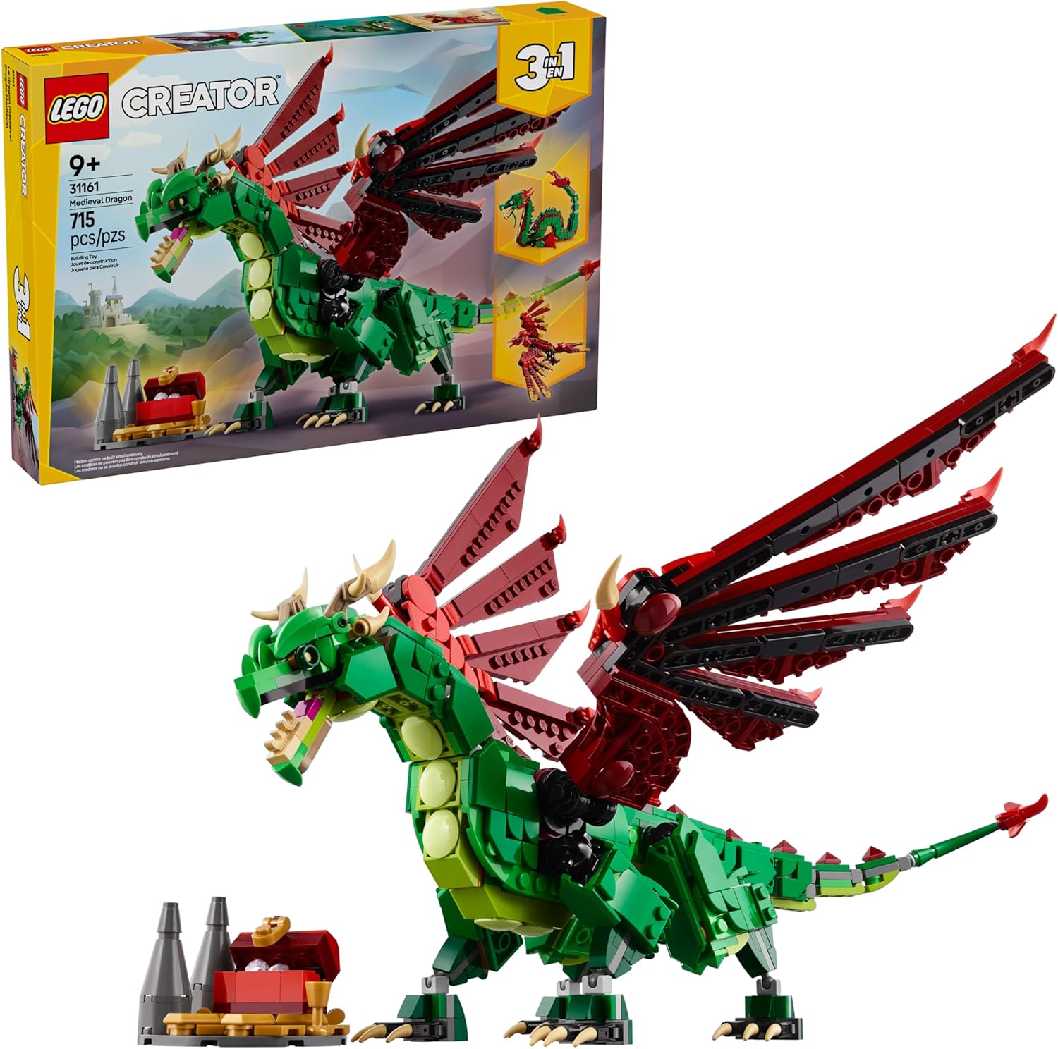 LEGO Creator 3em1: Dragão Medieval , 715 peças