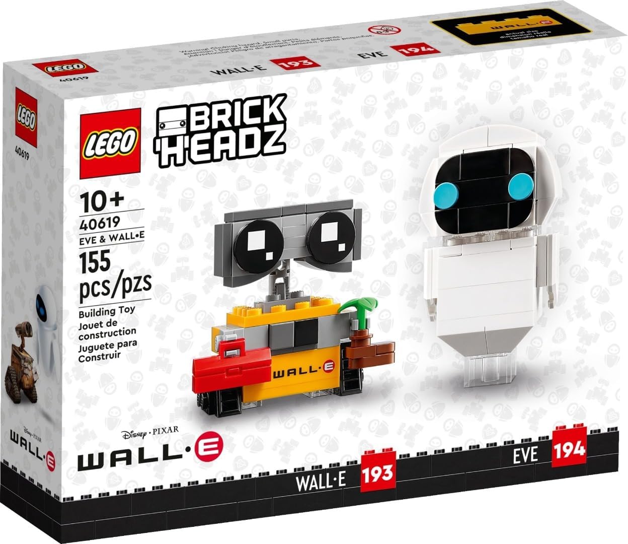 LEGO Disney BrickHeadz: Wall-E and Eve, 155 peças