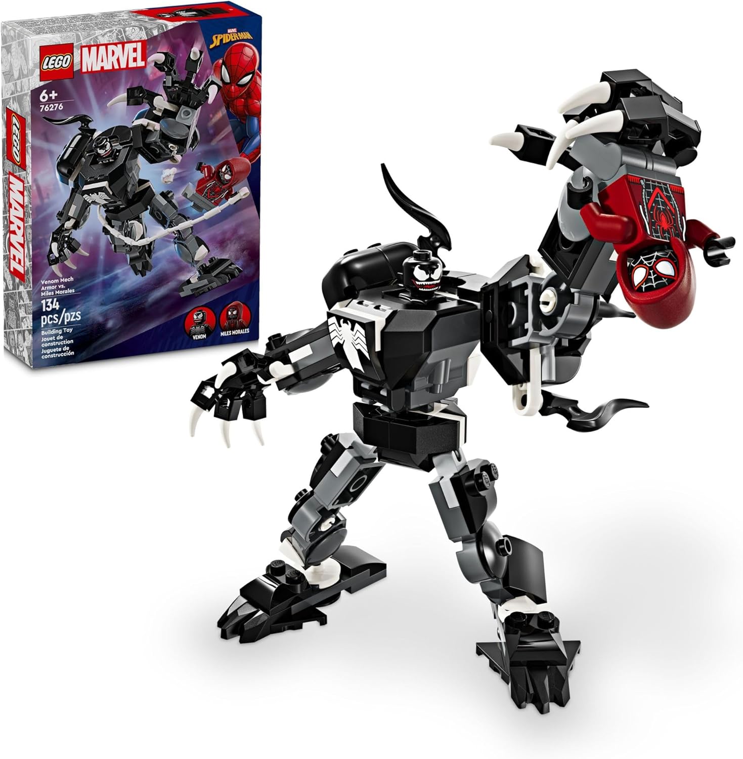 LEGO Vingadores Mech Venom vs. Miles Morales, 134peças