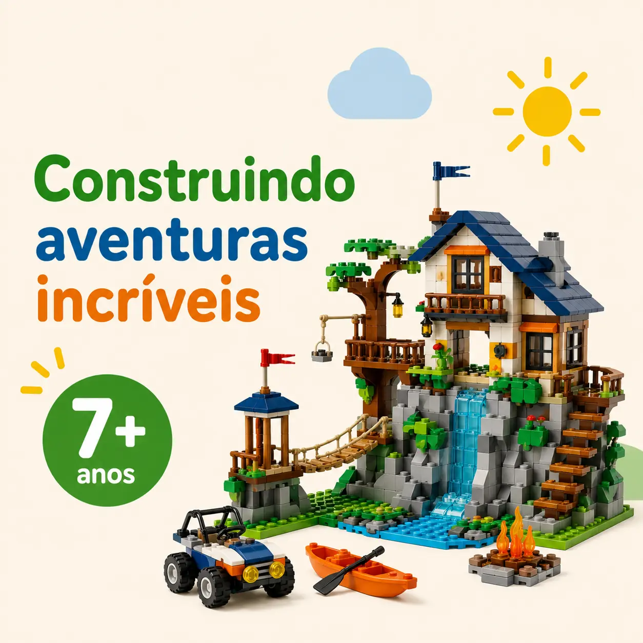 Blocos de montar LEGO para desenvolvimento infantil para crianças de 7 anos