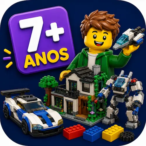 Blocos de montar LEGO para desenvolvimento infantil para crianças de 7 anos