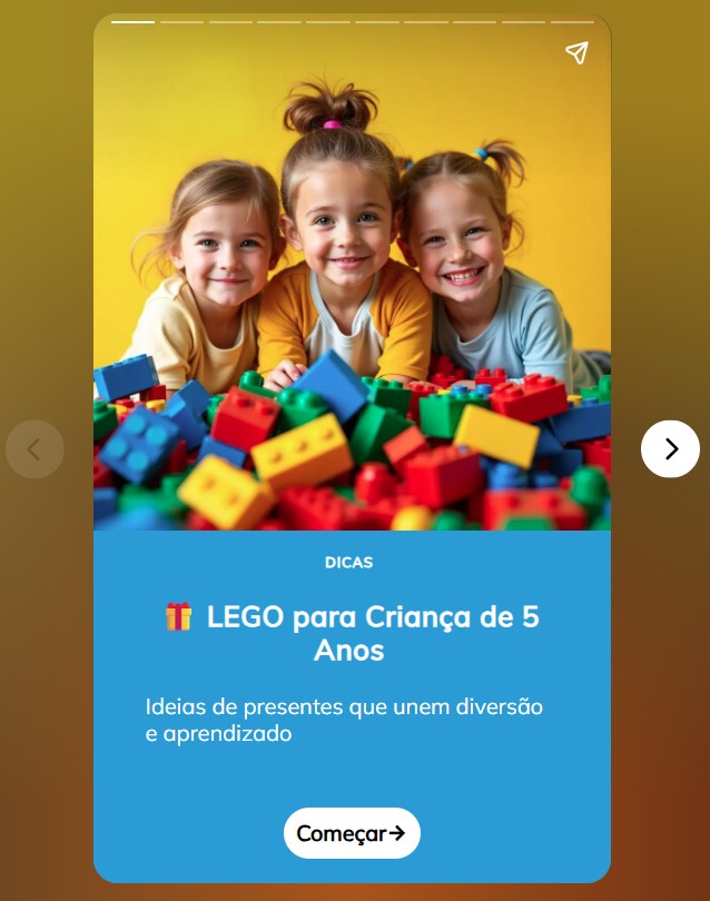 LEGO para Presentear Criança de 5 anos - Web Story